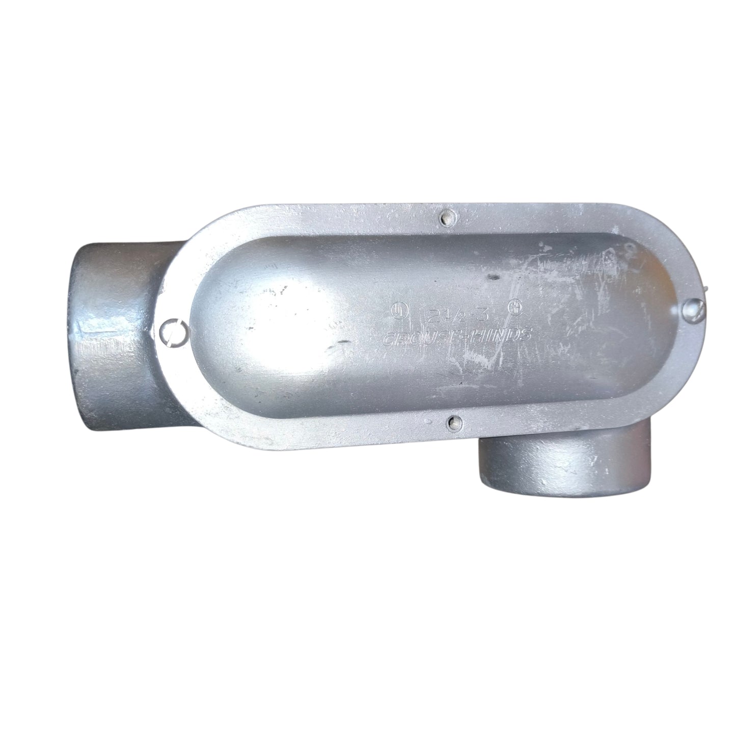 Metallic exhaust pipe on a white background