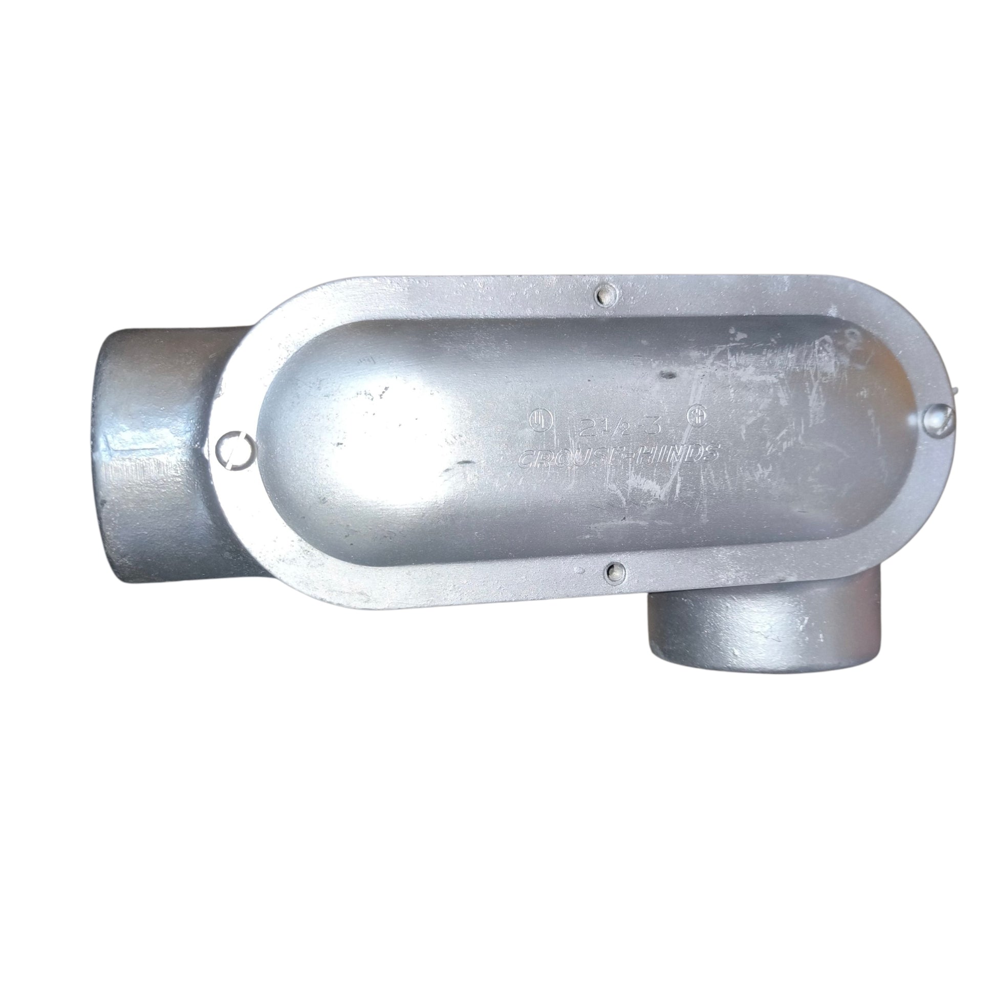 Metallic exhaust pipe on a white background