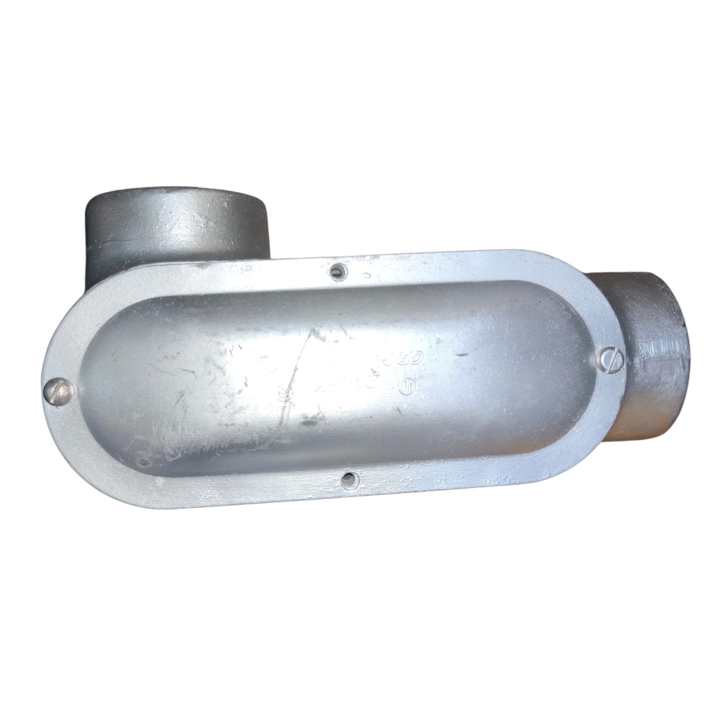 Metallic exhaust pipe on a white background