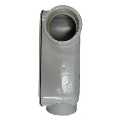 Metal pipe fitting on a white background