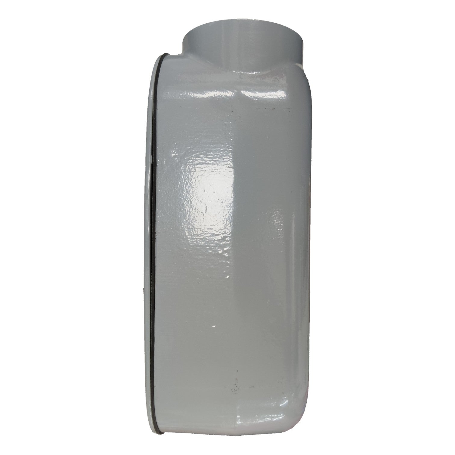 White plastic pipe fitting on a white background