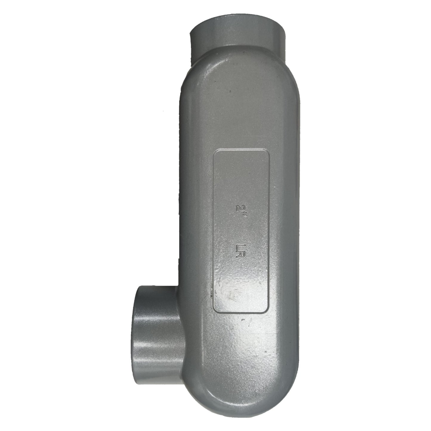 Metal pipe fitting on a white background