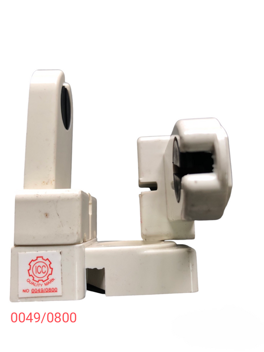 White L type fluorescent lamp holder for lighting installation and accessories
