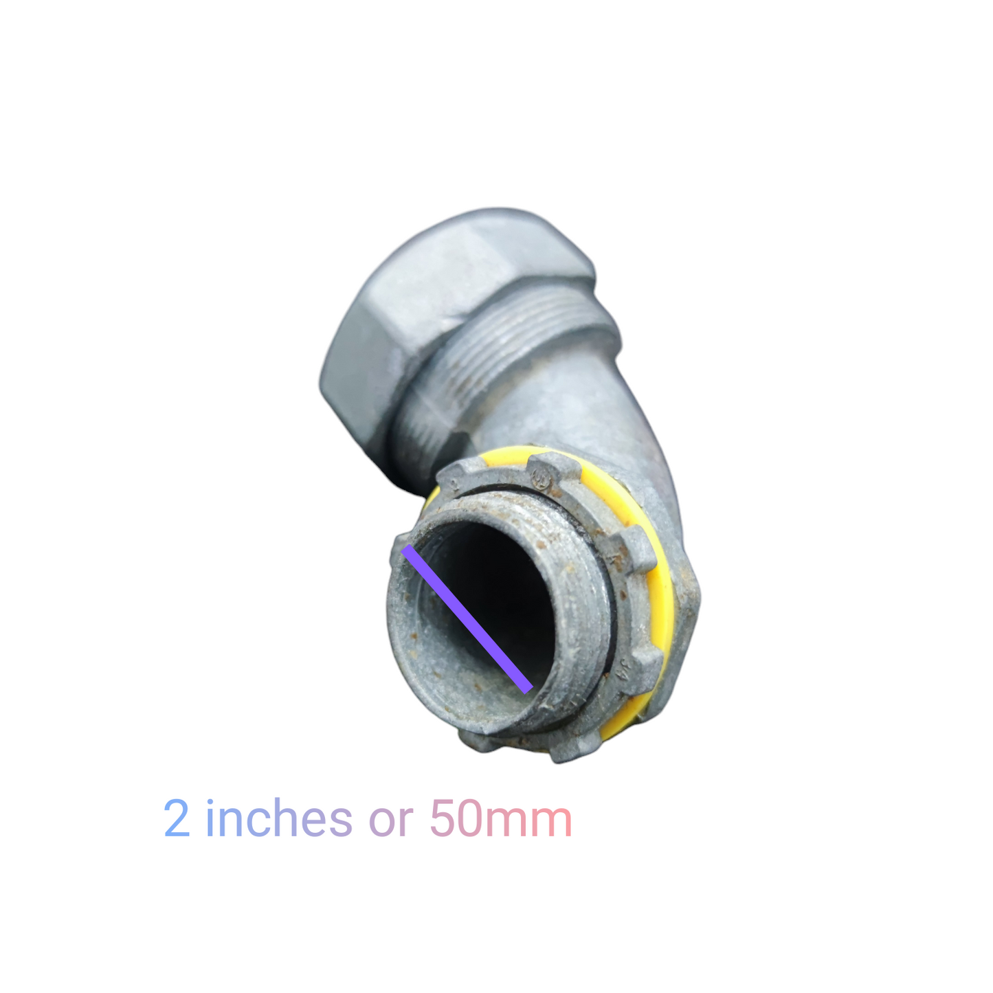Metal pipe fitting with measurement '1 1/4 or 32mm' on a white background