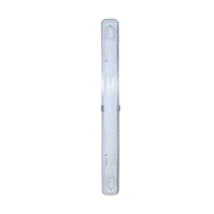 A long, narrow rectangular LED light fixture with a clear acrylic cover and a white ribbed diffuser, shown vertically against a plain white background.