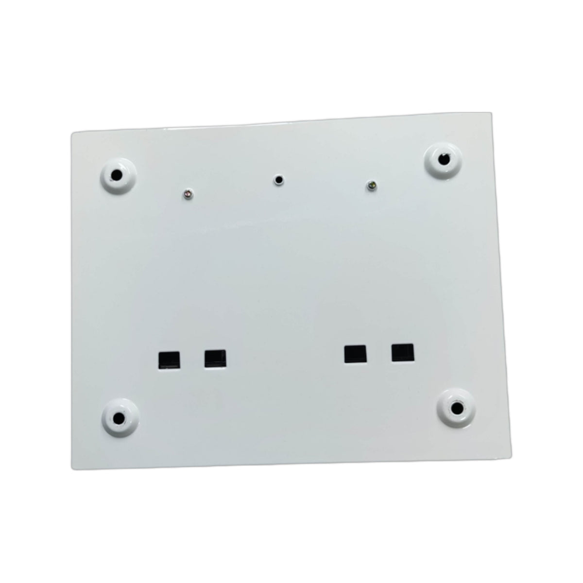 White electrical socket cover plate with multiple sockets on a white background