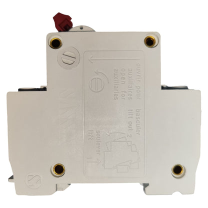 Electrical circuit breaker on a white background