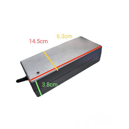 Rectangular electronic device with measurements on a white background
