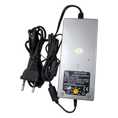 Power supply adapter with cables on a white background
