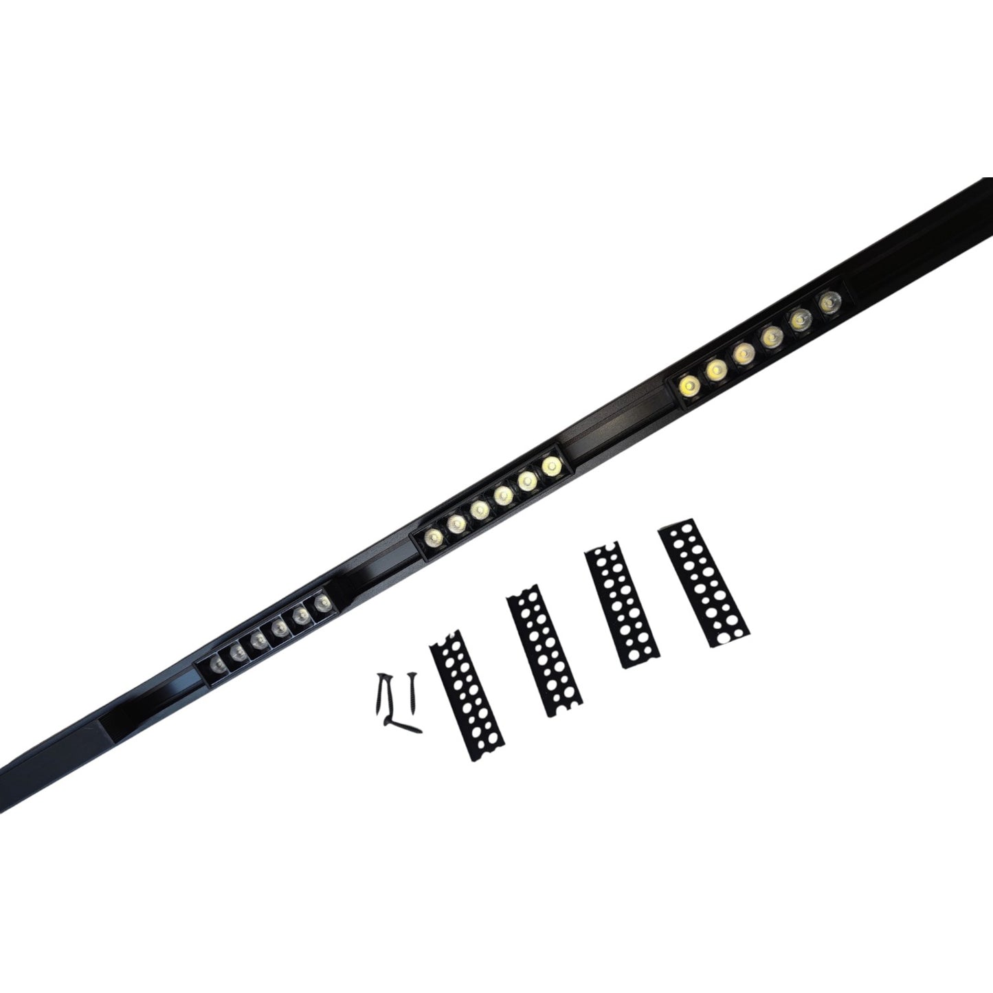 Magnetic Track Light 1 Meter with 3pcs 6W Grille Type Warm White with 100W Power Supply 220V ( ILLUMIQ TERRA) 26mm Track