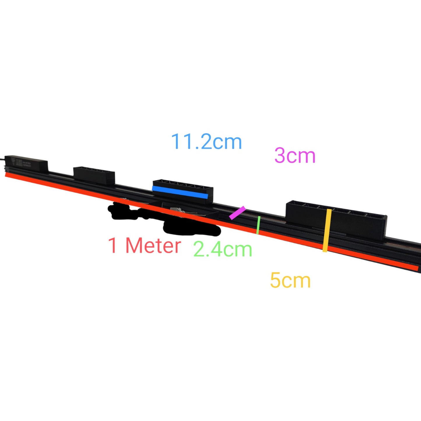 Magnetic Track Light 1 Meter with 3pcs 6W Grille Type Warm White with 100W Power Supply 220V ( ILLUMIQ TERRA) 26mm Track