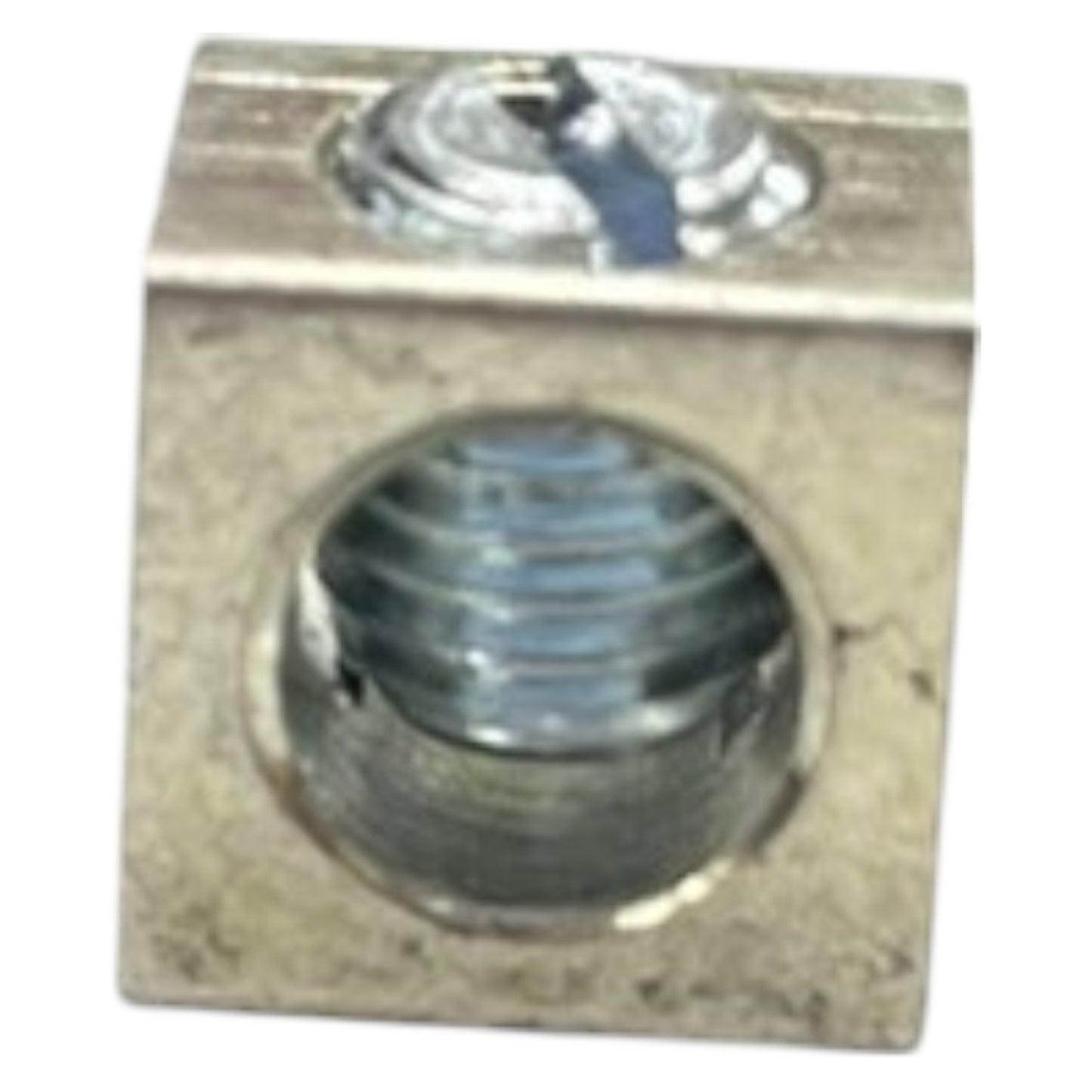 Metal nut on a white background