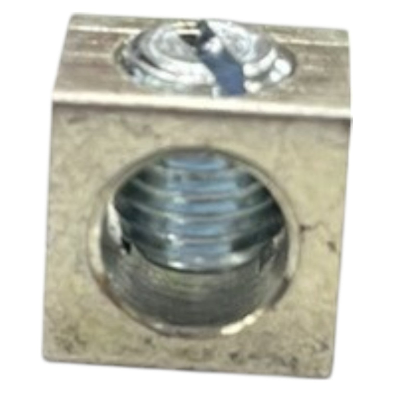 Metal nut on a white background