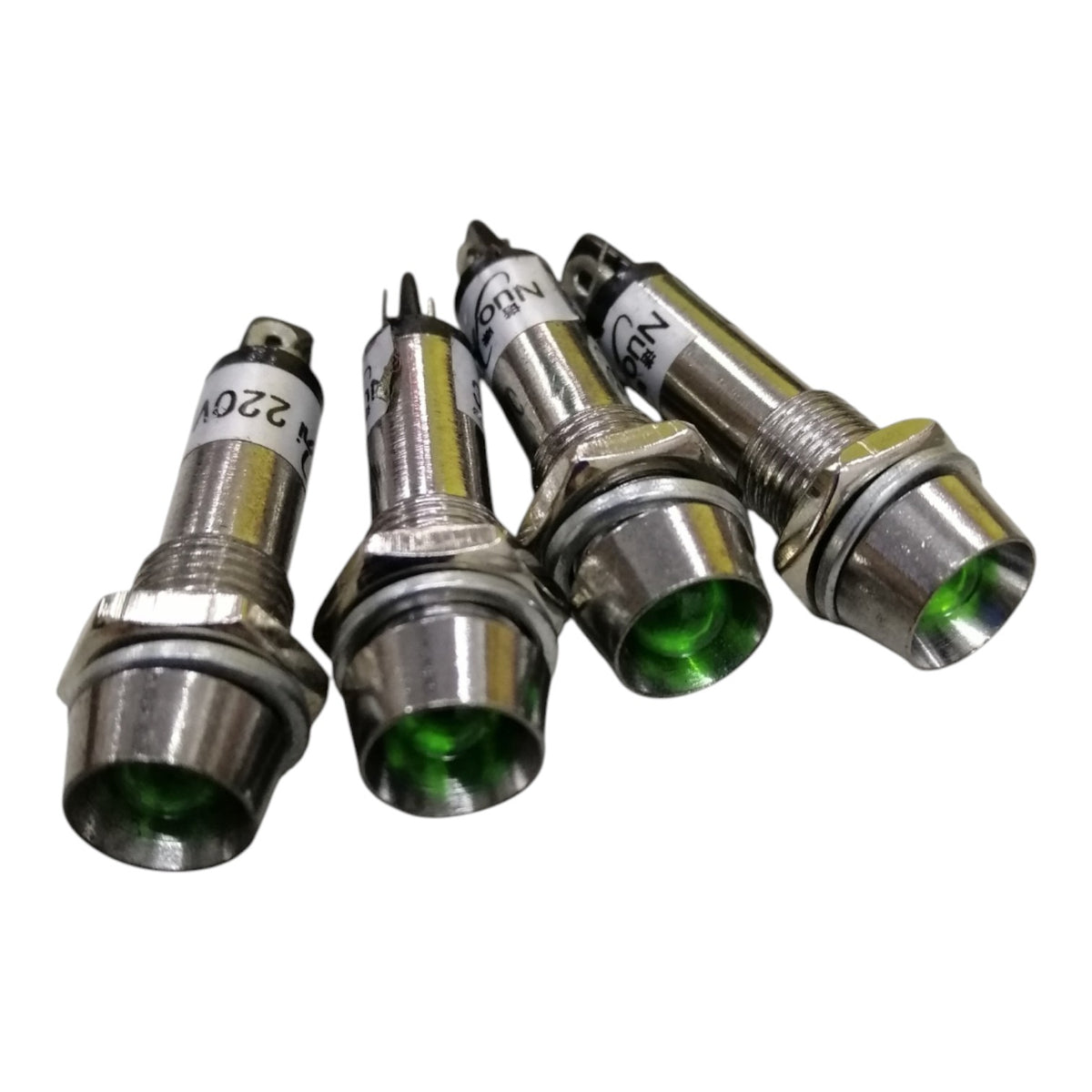 Metal Pilot Light 220V, Indicator Light Thread Diameter 7.6mm Green
