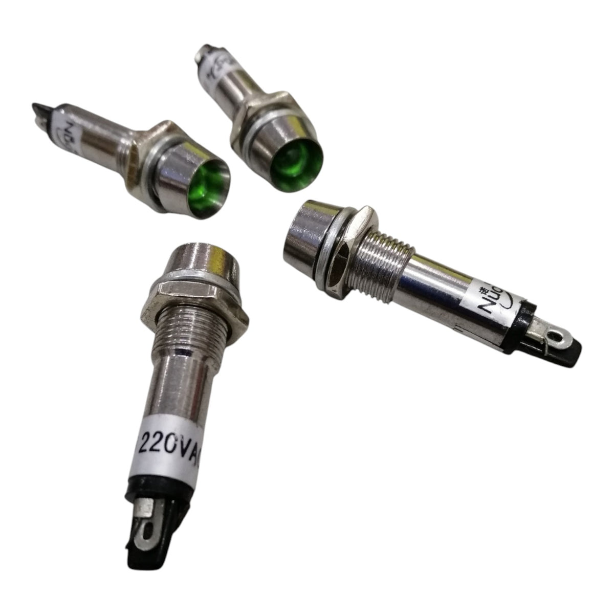 Metal Pilot Light 220V, Indicator Light Thread Diameter 7.6mm Green