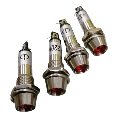 Metal Pilot Light 220V, Indicator Light Thread Diameter 7.6mm Red