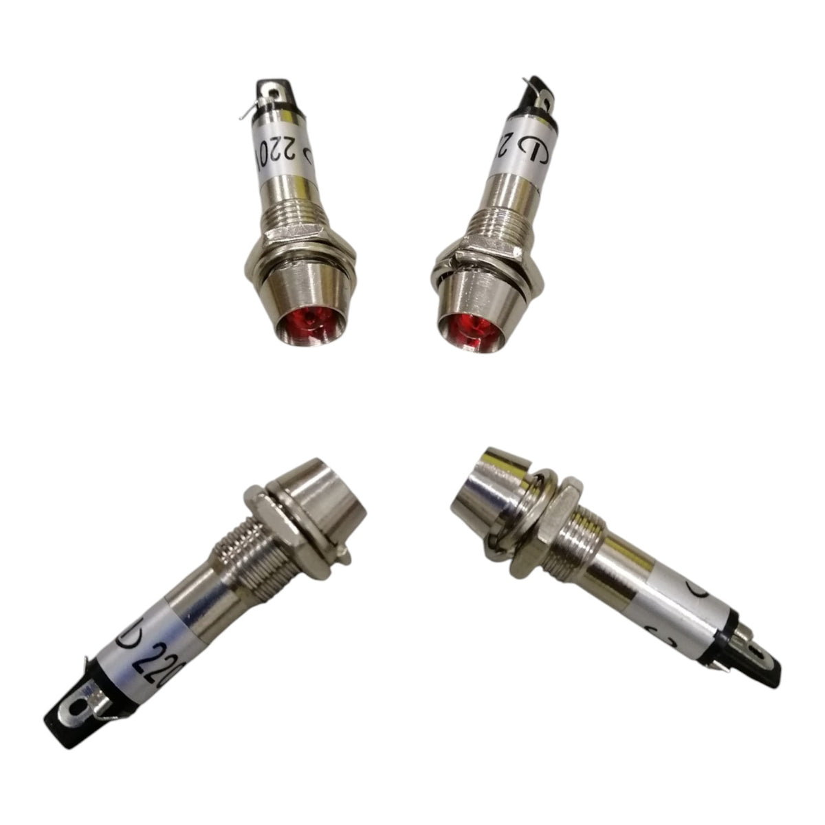 Metal Pilot Light 220V, Indicator Light Thread Diameter 7.6mm Red