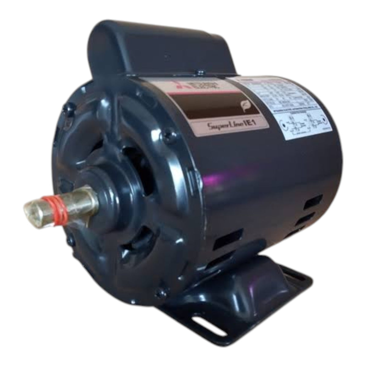 A black industrial sequence motor with a metal shaft and mounting bracket, shown on a plain white background.
