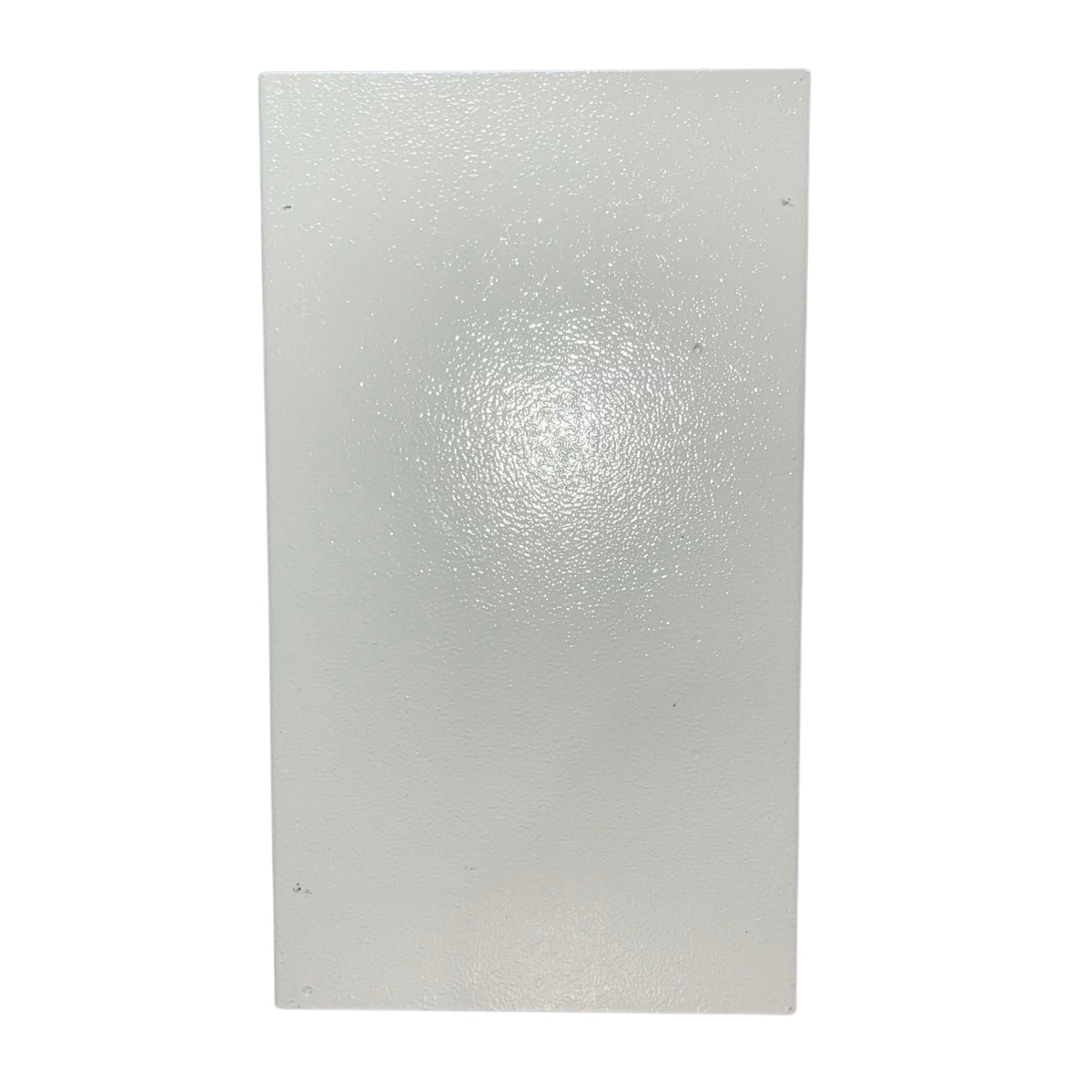 A rectangular frosted glass panel with a textured, speckled finish, shown against a plain white background.