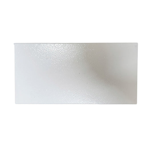 A rectangular frosted glass tile with a textured, translucent finish, shown against a plain white background.