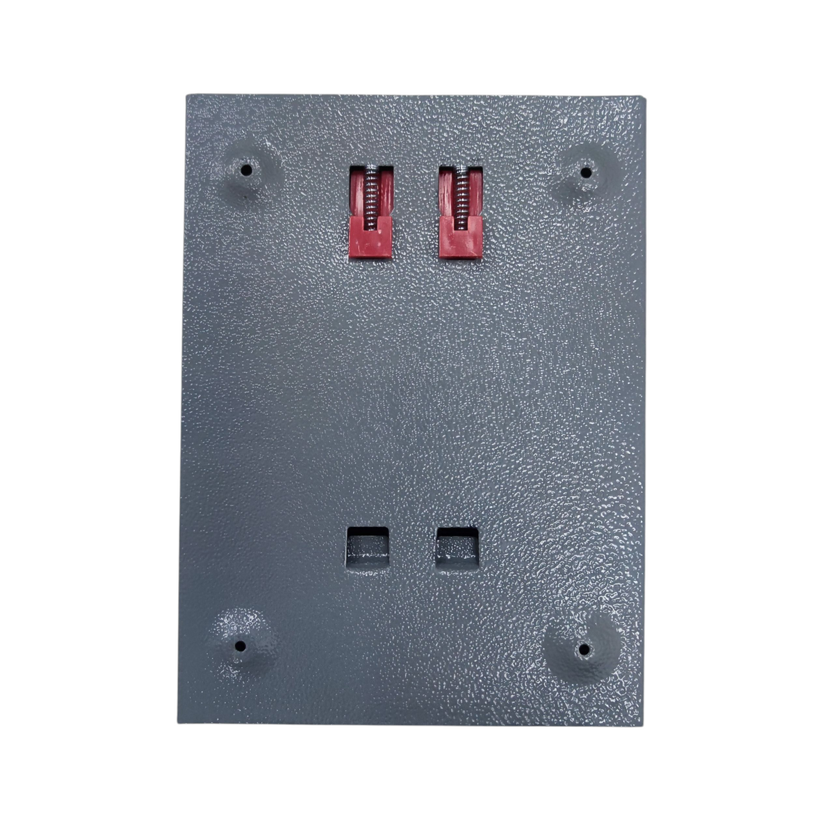 Nema 1 Panel Board for 2 Pole with gray finish and slot for circuit breakers