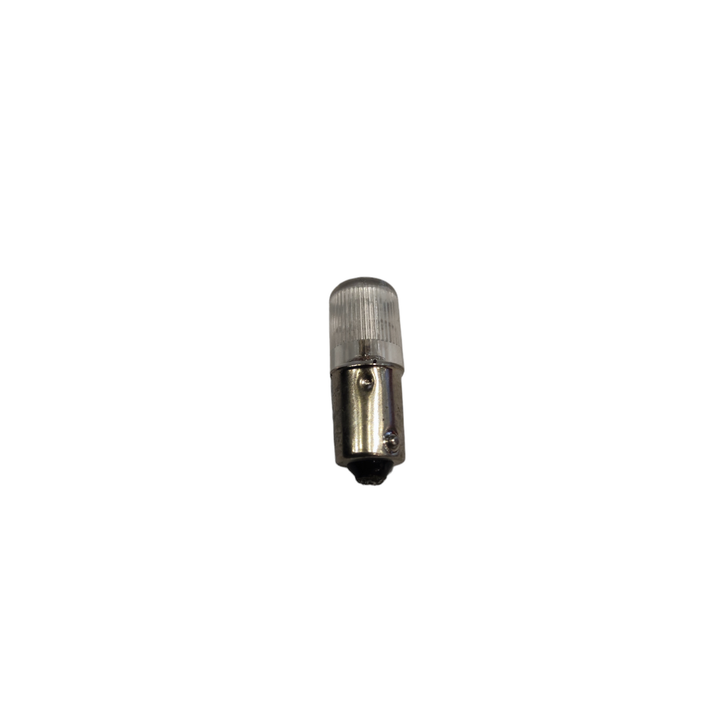 Small cylindrical metal component on a white background Neon Bulb B9 220V Pilot Lamp Available in Green or Red Electx Electrical Supply
