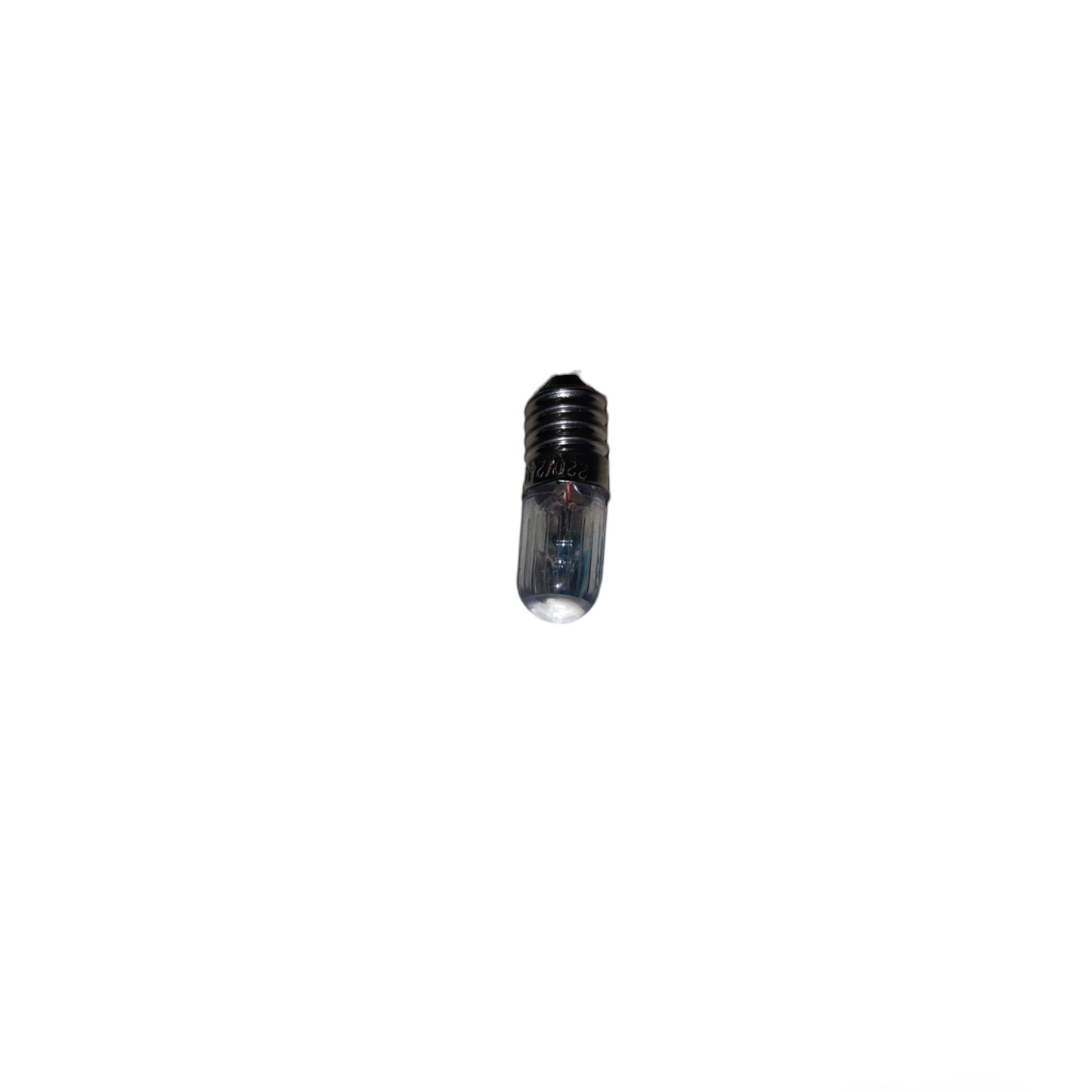 Small black and silver cylindrical object on a white background Neon Bulb E10 for Indicator Available in Red and Green Voltage 220V, 110V and 440V Electx Electrical SUpply