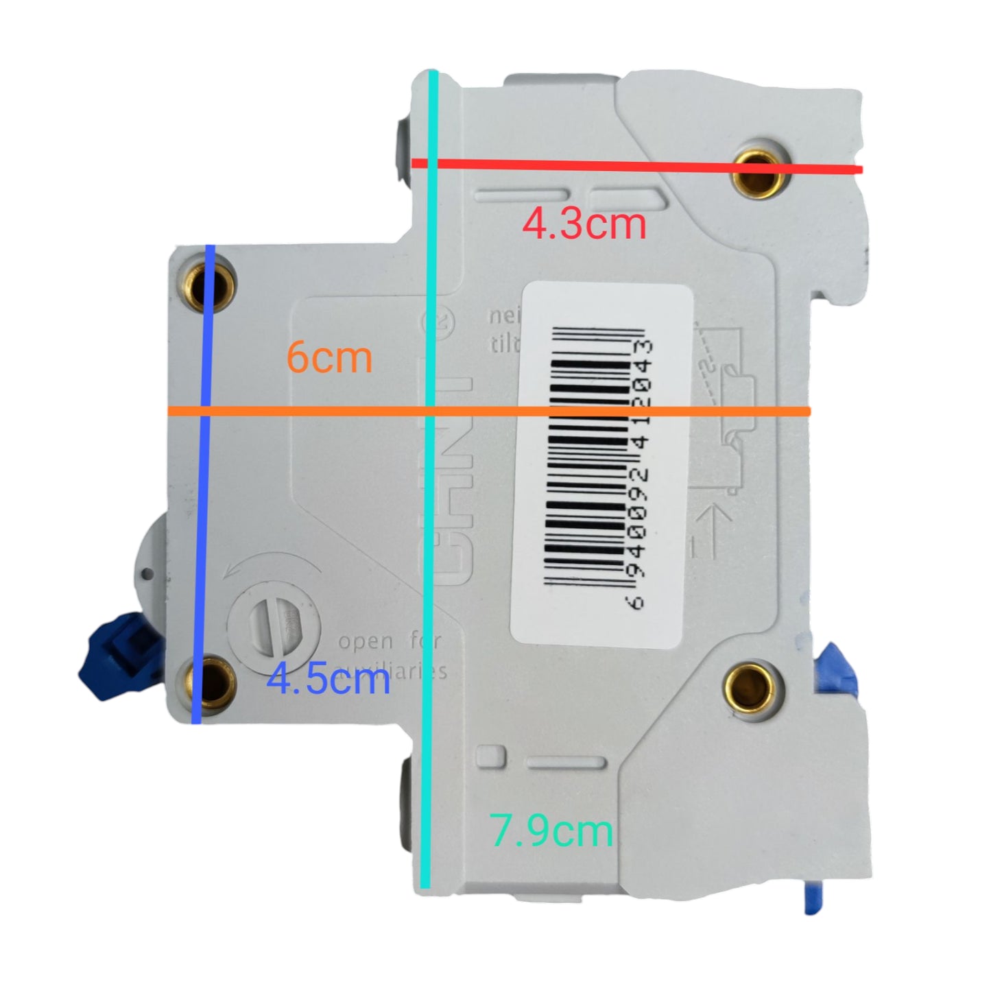 ZwitseRise 16A DC Miniature Circuit Breaker with dimensions 6cm x 4.5cm x 7.9cm for electrical safety