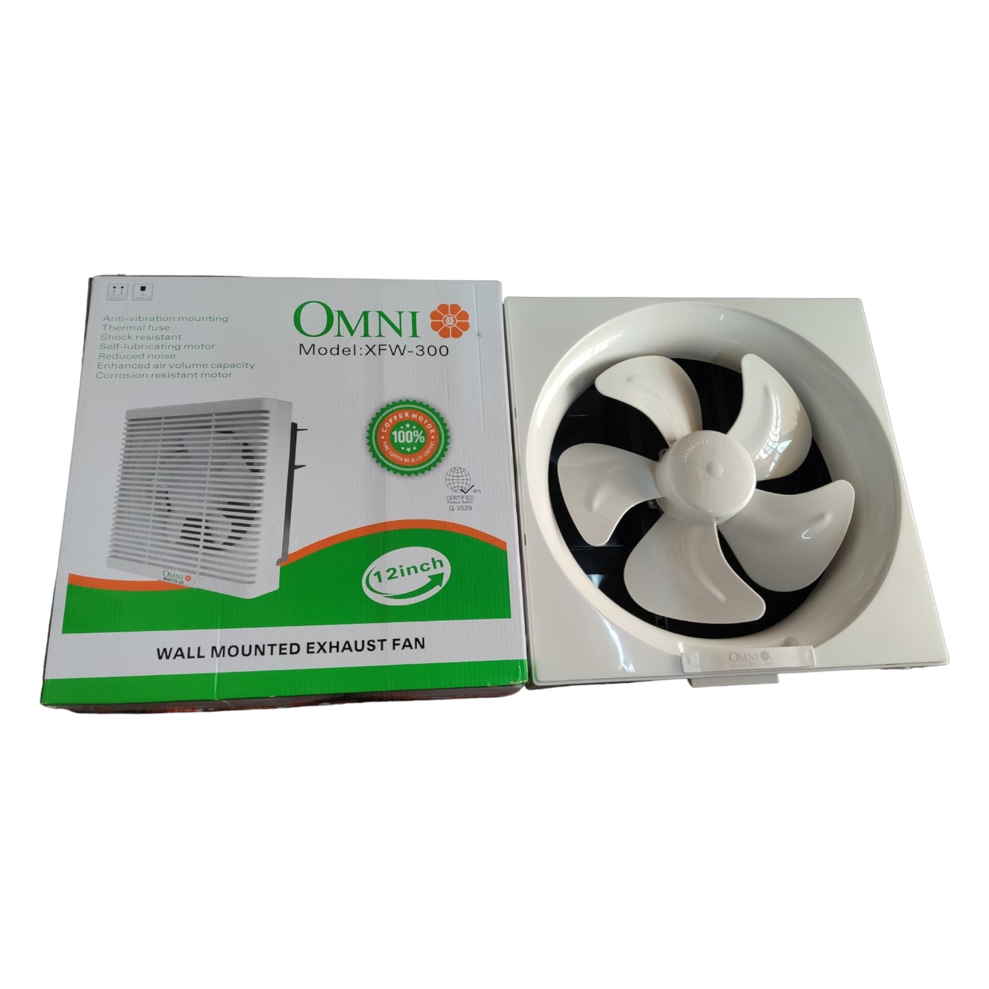 Omni 12 Inches Exhaust Fan Wall Type 220V 60Hz Ventilating Fan 300mm x 300mm XFW-300