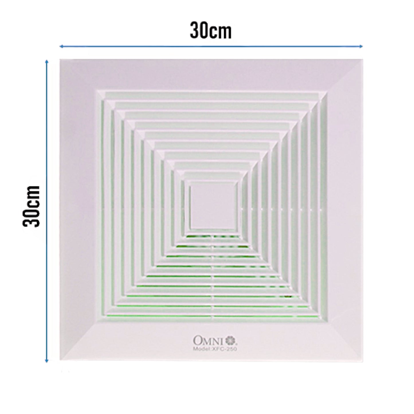 Omni 12 Inches Ceiling Mounted Exhaust Fan 220V 60Hz Duct Fan 300mm x 300mm Bathroom Exhaust Fan Ceiling Exhaust Fan XFC300