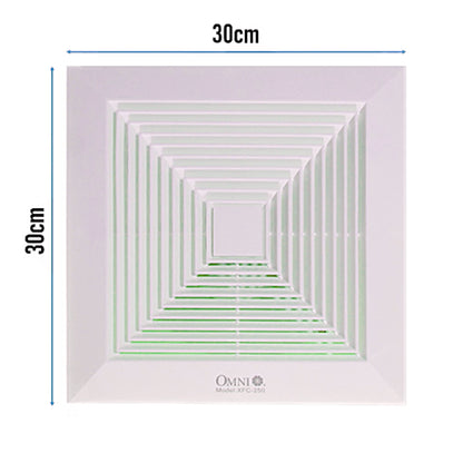 Omni 12 Inches Ceiling Mounted Exhaust Fan 220V 60Hz Duct Fan 300mm x 300mm Bathroom Exhaust Fan Ceiling Exhaust Fan XFC300