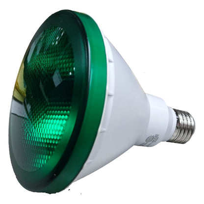 Green light bulb on a white background