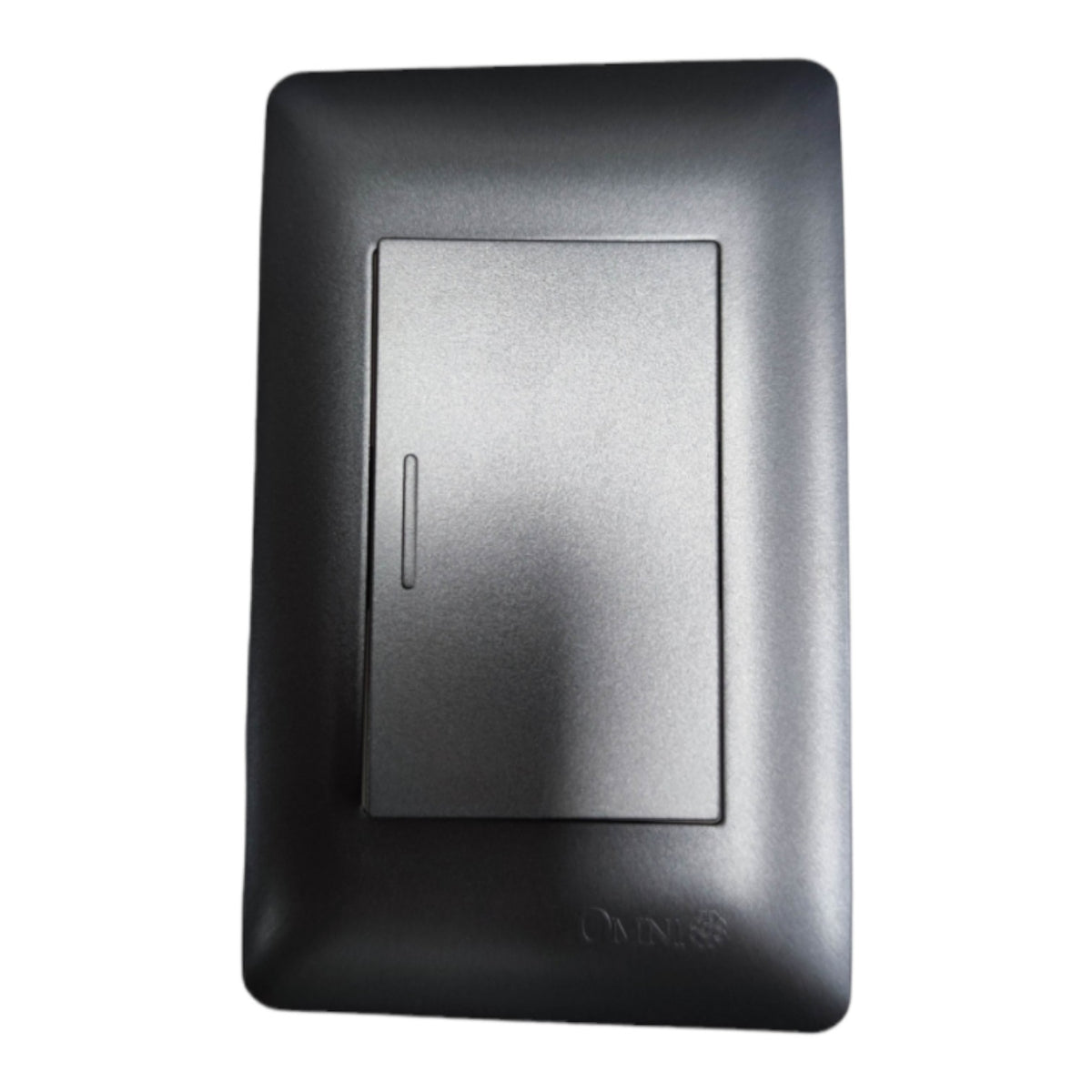 A black rectangular wall switch plate with a central matte black cover and a single vertical slider, shown on a plain white background. The brand name 'ONNESS' is subtly embossed at the bottom.