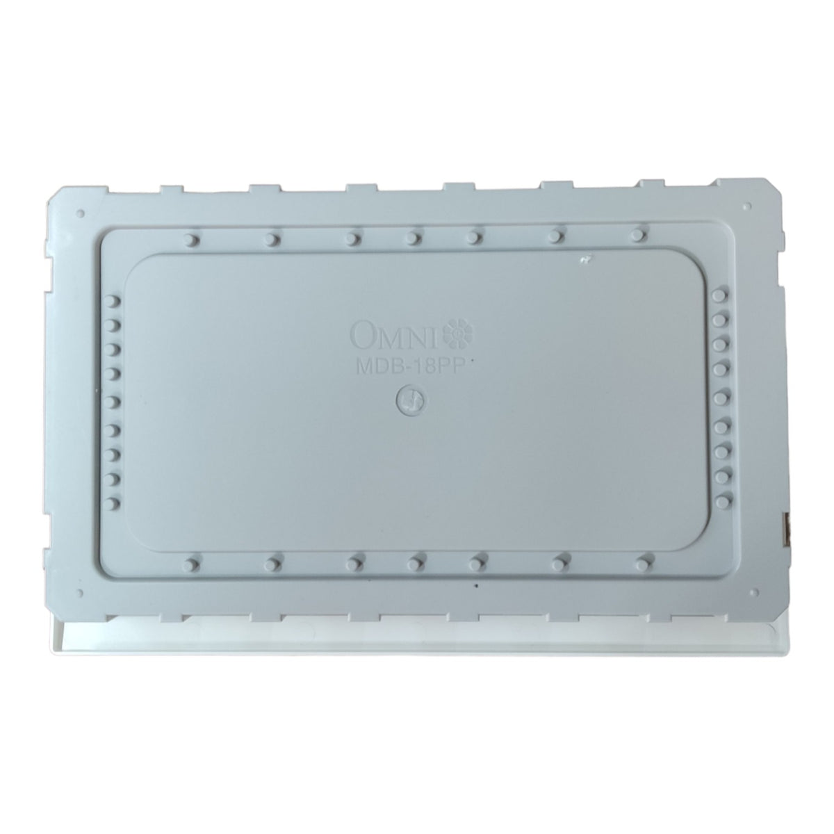A light gray rectangular electronic device, likely a networking module or panel, featuring embossed branding 'OMNI' and model 'MDB-188P2' on the front cover, set against a plain white background.