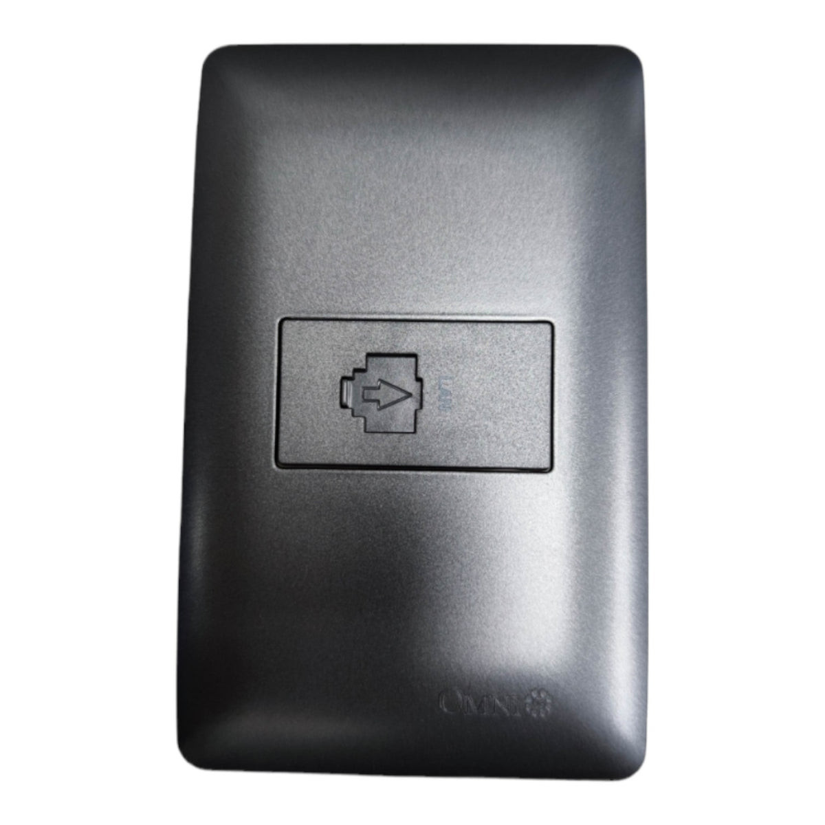 A black rectangular electronic device with rounded corners, featuring a recessed square panel in the center with a small symbol and a faint 'Cineon' logo near the bottom, shown on a plain white background.