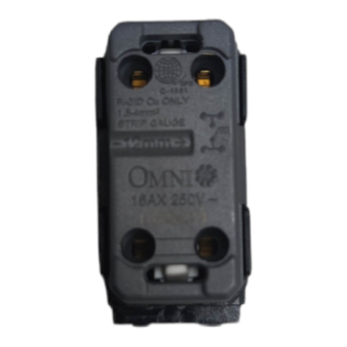 A black Omni 18AX 250V fluid CO2 cartridge for use with a Minim 2 regulator, shown against a plain white background.