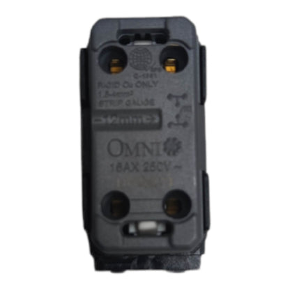 A black Omni 18AX 250V fluid CO2 cartridge for use with a Minim 2 regulator, shown against a plain white background.