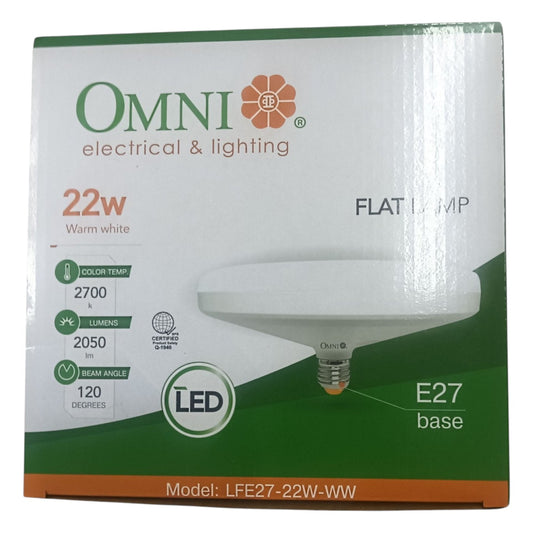 Omni 22W LED UFO Lamp 220V E27 2700K Warm White LFE27-22W-WW