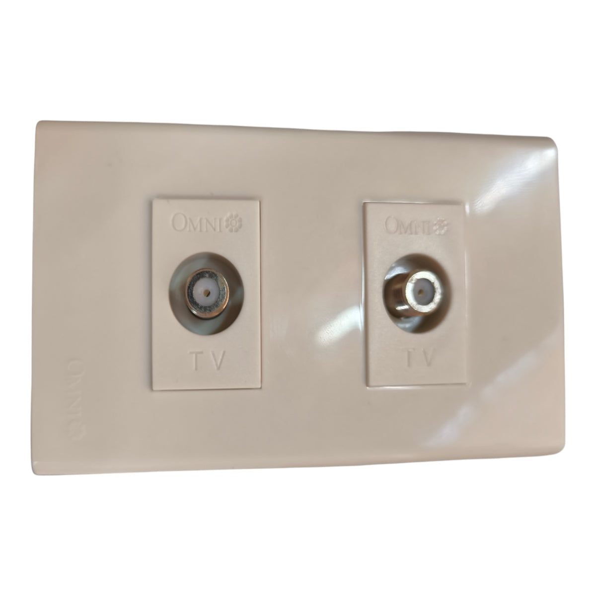 Omni 2 Gang Cable TV Outlet with Plate WWP-112+(WWV-301x2)