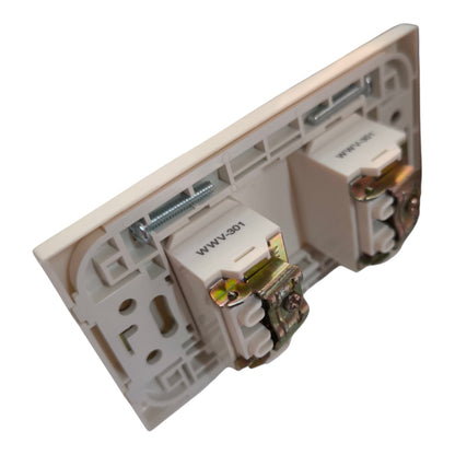 Omni 2 Gang Cable TV Outlet with Plate WWP-112+(WWV-301x2)