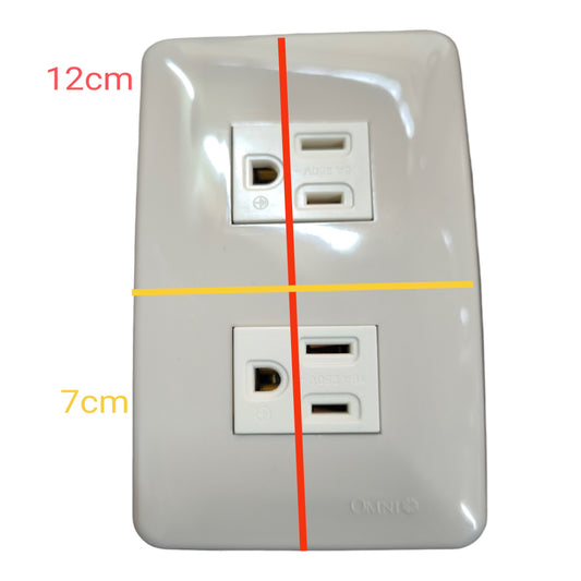 Omni 2 Gang Flat Pin Outlet with Ground 16A 250V Classic Series WEP-102+(WEG-203x2)