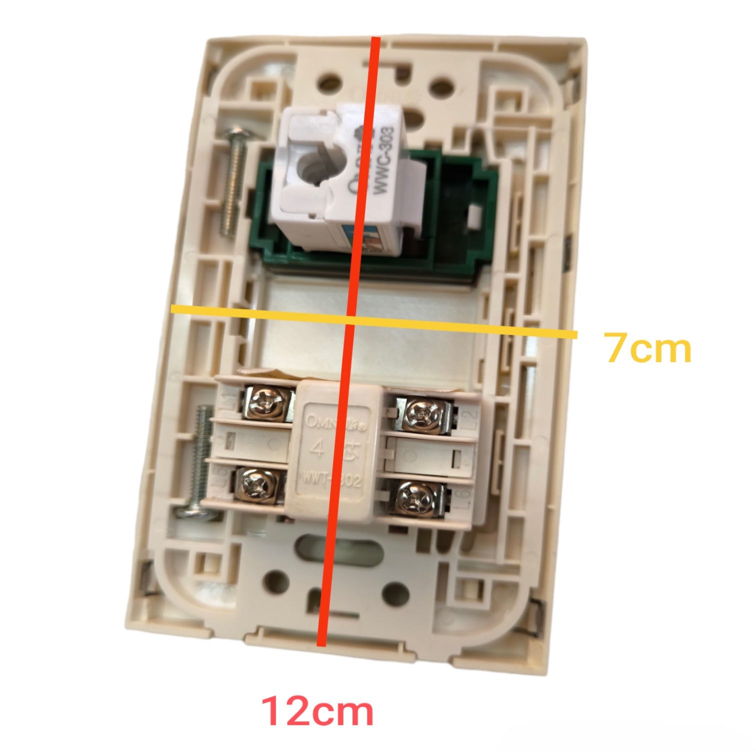 Omni 2 Gang LAN and Telephone Outlet with Stainless Plate Cover WWP-112S+WWT-302+WWC-303