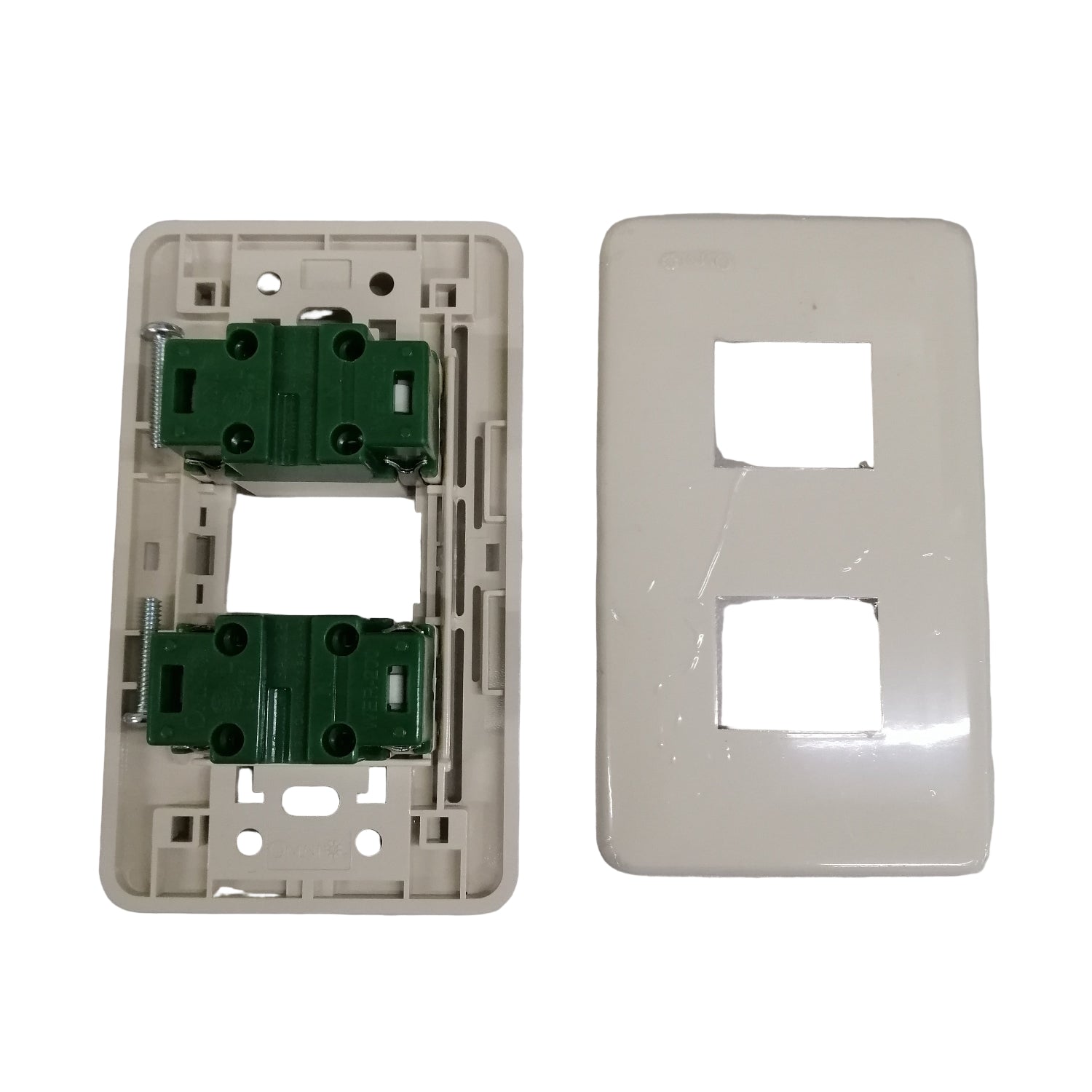 Omni 2 Gang Regular Outlet 16A 250V with Plate Cover WEP-101+WER-200x2 I