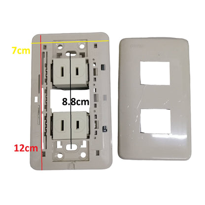Omni Classis Series 2 Gang Regular Outlet 16A 250V with Plate Cover WEP-102+(WER-200x2)