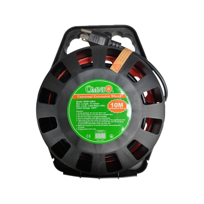 Omni 3 Gang Extension Cord Wheel Type 10A 220V 10 Meters Universal Outlet with Safety Breaker WEW-10M/U