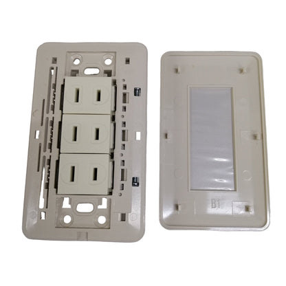 Omni 3 Gang Regular Outlet 16A 250V with Plate Cover WEP-101+(WER-200x3)