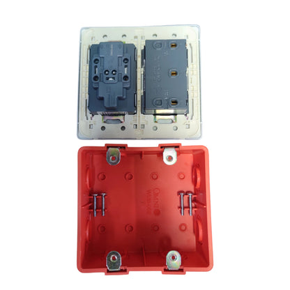 Omni 4 Gang Duplex Universal Outlet with box 16A 250V Designer Series Graphite DWP-116+DWU-402G+DWG-402(DG)+WUB-002