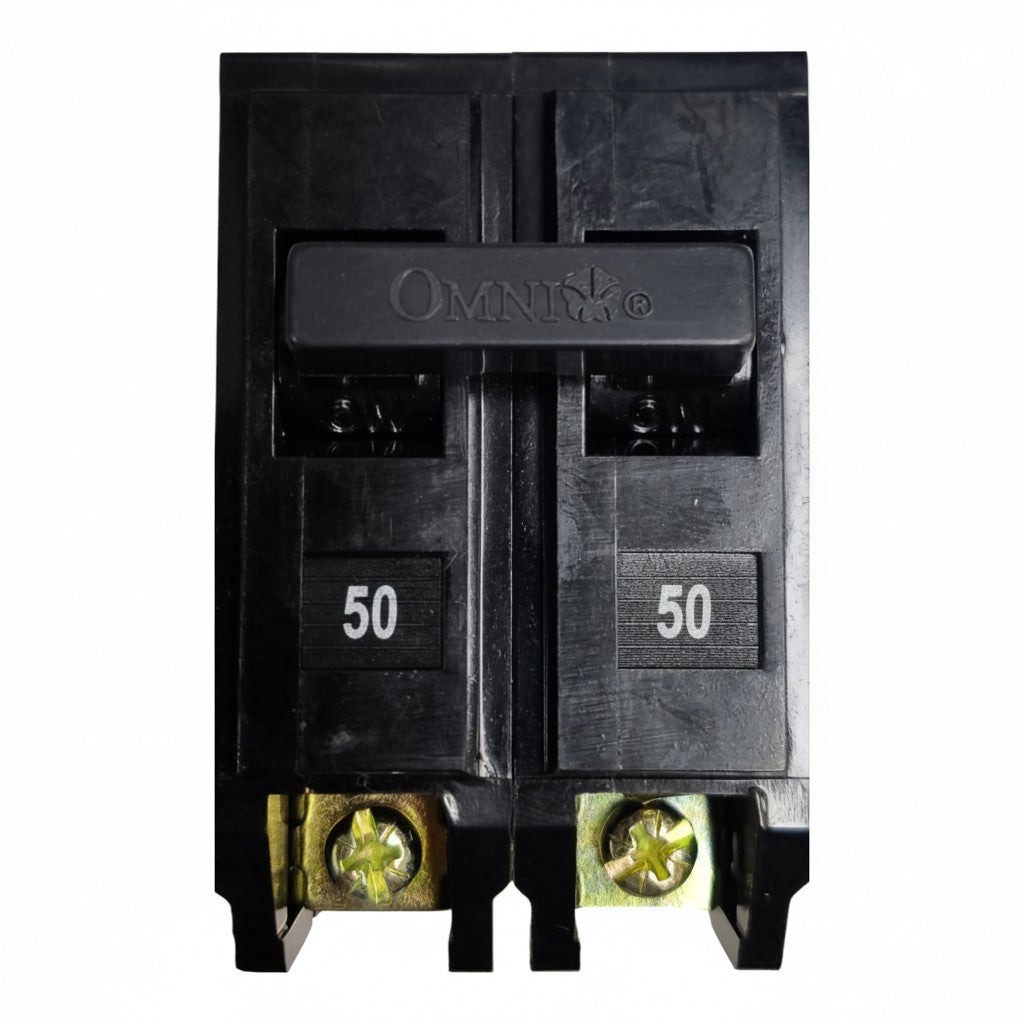 Omni 50A Plug In Circuit Breaker 2 Pole Single Phase 10KAIC 220V CBP-2P50A Electx Electrical Supply