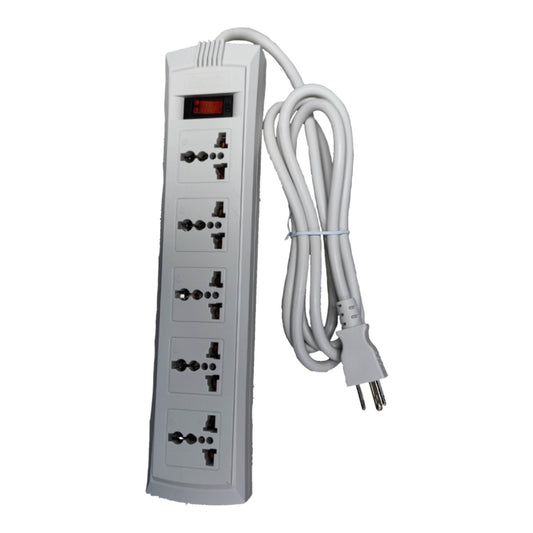 Omni 5 Gang Universal Extension Cord with Switch 10A 250V WEU-105-PK - front view