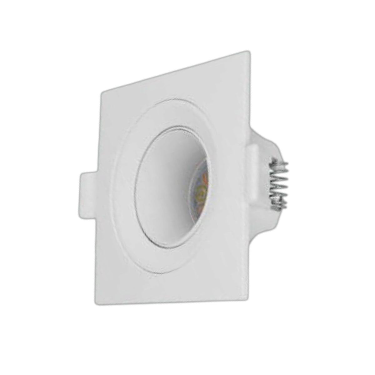 A modern four-light vanity wall sconce with cylindrical adjustable heads on a slim rectangular base, shown in white against a plain white background.